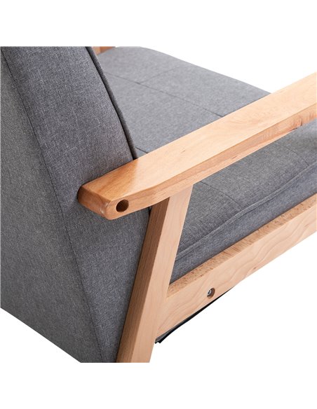 HOMCOM Minimalistic Wooden Frame Accent Chair, with Padded Seat - Dark Grey 833-664V71GY - pic 67443 | FastDaddyshop