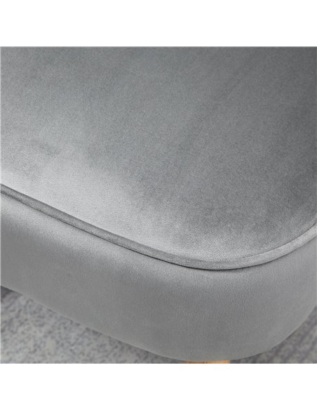 HOMCOM Velvet Accent Chair with Ottoman, Occasional Tub Seat, Curved Back, Wood Frame, Light Grey 839-507V70LG - pic 67450 | FastDaddyshop