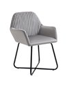 HOMCOM Modern Arm Chair Upholstered Accent Chair with Metal Base for Living Room Grey 839-128V71GY