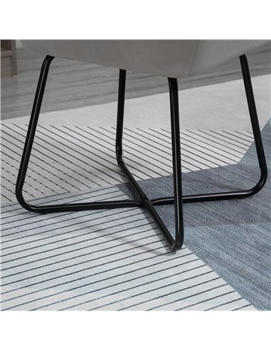 HOMCOM Modern Arm Chair Upholstered Accent Chair with Metal Base for Living Room Grey 839-128V71GY