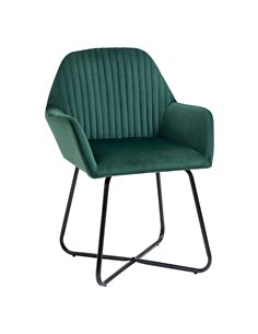 HOMCOM Modern Arm Chair Upholstered Accent Chair with Metal Base for Living Room Green 839-128V71GN