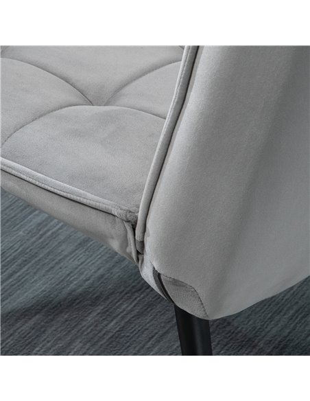 HOMCOM Armless Accent Chair w/ Footstool Set, Modern Tufted Upholstered Lounge Chair w/ Pillow, Steel Legs, Grey 839-824V70GY - pic 67506 | FastDaddyshop