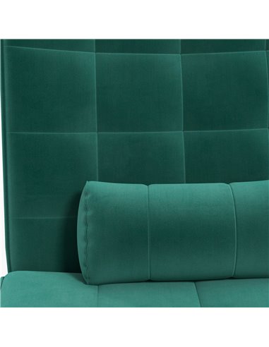 HOMCOM Armless Accent Chair w/ Footstool Set, Modern Tufted Upholstered Lounge Chair w/ Pillow, Steel Legs for Living Room, Gree