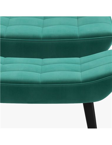 HOMCOM Armless Accent Chair w/ Footstool Set, Modern Tufted Upholstered Lounge Chair w/ Pillow, Steel Legs for Living Room, Gree