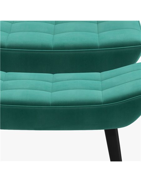 HOMCOM Armless Accent Chair w/ Footstool Set, Modern Tufted Upholstered Lounge Chair w/ Pillow, Steel Legs for Living Room, Gree - pic 67514 | FastDaddyshop