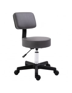 Homcom Beautician's Swivel Salon Chair with Padded Seat Back 5 Wheels Adjustable Grey