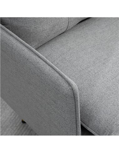 HOMCOM Modern Accent Chair, Upholstered Button Tufted Occasional Chair for Living Room and Bedroom, Grey 839-619V70GY