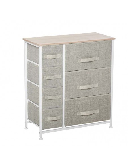 Homcom Vertical 7 Linen Drawers Dresser Tower with Metal Frame - pic 6754 | FastDaddyshop