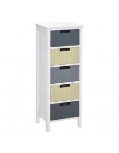 Homcom Dresser Chest with 5 Detachable Drawers, Wood Top, Organizer Unit