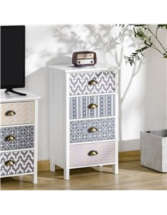Homcom Slim Chest of Drawers, Four-Drawer Dresser, with Metal Handles 2