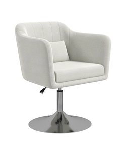 HOMCOM Modern Accent Chair with Swivel Base, Cream White 833-757V72CW