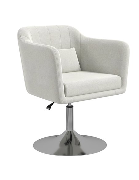 HOMCOM Modern Accent Chair with Swivel Base, Cream White 833-757V72CW - pic 67579 | FastDaddyshop