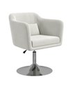HOMCOM Modern Accent Chair with Swivel Base, Cream White 833-757V72CW
