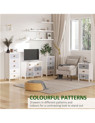 HOMCOM Chest of Drawers, 4-Drawer Dresser with Metal Handles, Slim Storage Cabinet Unit for Living Room, Bedroom