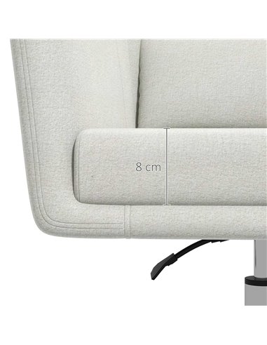 HOMCOM Modern Accent Chair with Swivel Base, Height Adjustable Arm Chair with Pillow for Living Room, Bedroom, Cream White 833-7