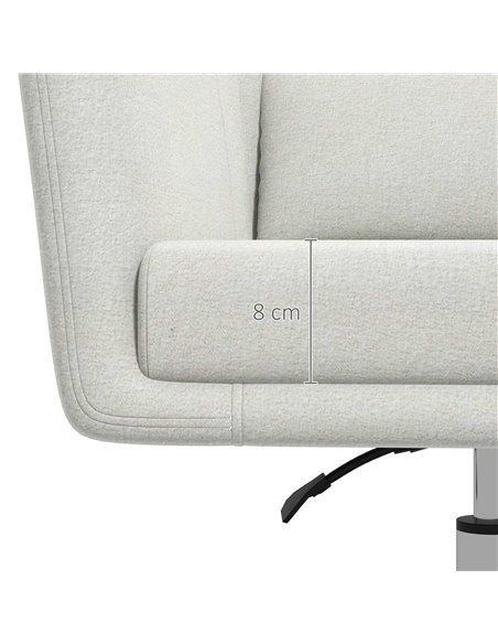 HOMCOM Modern Accent Chair with Swivel Base, Height Adjustable Arm Chair with Pillow for Living Room, Bedroom, Cream White 833-7 - pic 67586 | FastDaddyshop