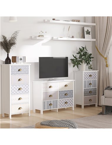 HOMCOM Chest of Drawers, 4-Drawer Dresser with Metal Handles, Slim Storage Cabinet Unit for Living Room, Bedroom