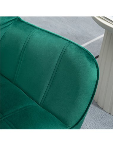 HOMCOM Accent Chair, Arm Chair with Wide Arms, Slanted Back, Thick Padding and Rubber Wooden Legs for Living Room, Green 833-799