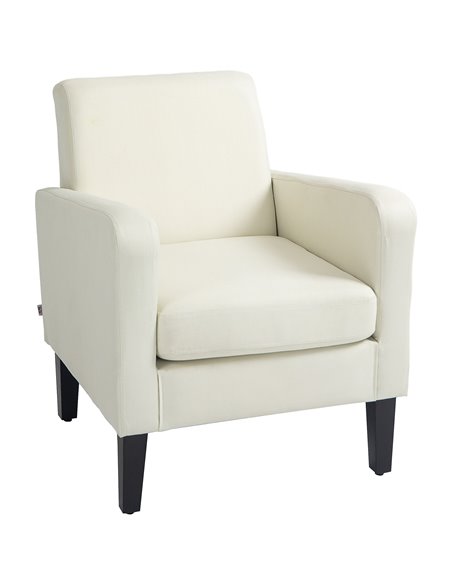 HOMCOM Modern Accent Chair, Occasional Chair with Rubber Wood Legs for Living Room, Bedroom, Cream White 839-001V71CW - pic 67615 | FastDaddyshop