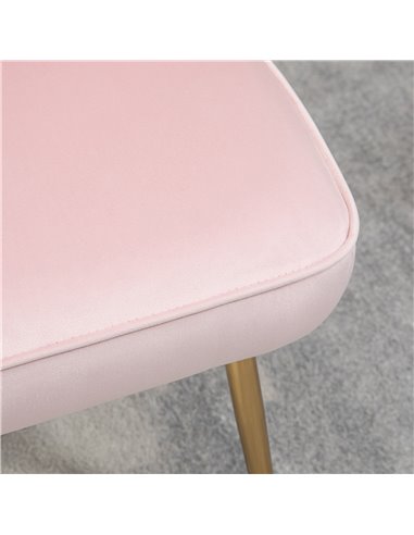 HOMCOM Shell Luxe Velvet Accent Chair, Modern Living Room Chair with Gold Metal Legs for Living Room, Bedroom, Home Office, Set 