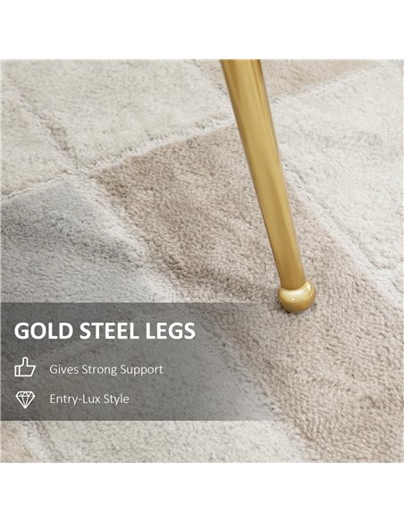 HOMCOM Shell Luxe Velvet Accent Chair, Modern Living Room Chair with Gold Metal Legs for Living Room, Bedroom, Home Office, Set  - pic 67636 | FastDaddyshop
