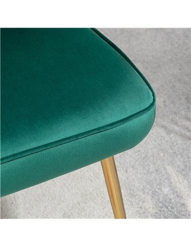 HOMCOM Shell Luxe Velvet Accent Chair, Modern Living Room Chair with Gold Metal Legs for Living Room, Bedroom, Home Office, Set 