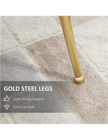 HOMCOM Shell Luxe Velvet Accent Chair, Modern Living Room Chair with Gold Metal Legs for Living Room, Bedroom, Home Office, Set 
