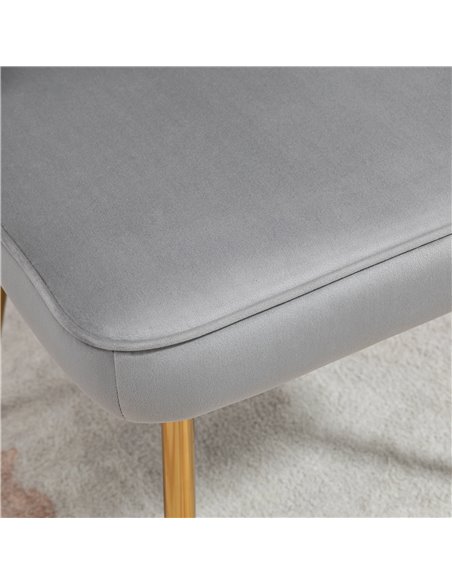 HOMCOM Shell Luxe Velvet Accent Chair, Modern Living Room Chair with Gold Metal Legs for Living Room, Bedroom, Home Office, Set  - pic 67649 | FastDaddyshop