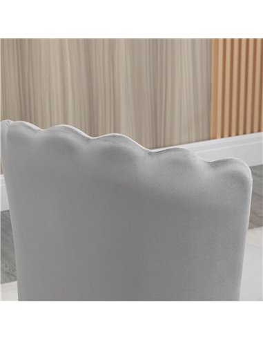 HOMCOM Shell Luxe Velvet Accent Chair, Modern Living Room Chair with Gold Metal Legs for Living Room, Bedroom, Home Office, Set 