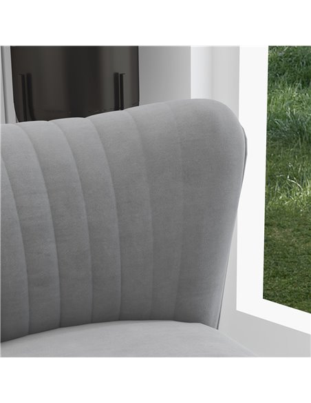HOMCOM Set of 2 Accent Chairs, Upholstered Living Room Chairs with Gold Tone Steel Legs, Wingback Armless Chairs, Grey 839-917V7 - pic 67685 | FastDaddyshop