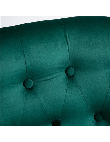 HOMCOM Velvet Accent Chair, Button Tufted Wingback Chair with Rubber Wood Legs for Living Room, Bedroom, Dark Green 839-010V70GN