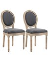 HOMCOM Dining Chairs Set of 2, French-Style Kitchen Chairs, Grey 835-524V70GY