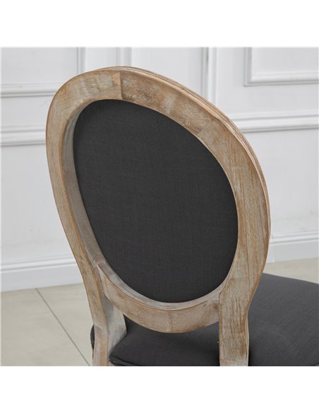 HOMCOM Dining Chairs Set of 2, French-Style Kitchen Chairs, Armless Accent Chairs with Backrest and Linen-Touch Upholstery, Grey - pic 67703 | FastDaddyshop