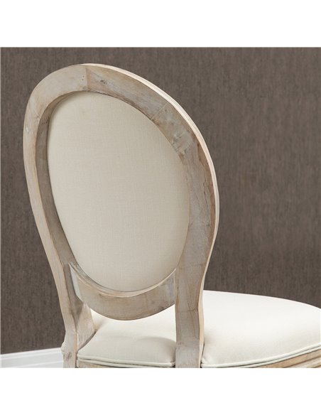HOMCOM Dining Chairs Set of 2, French-Style Kitchen Chairs, Armless Accent Chairs with Backrest and Linen-Touch Upholstery, Crea - pic 67711 | FastDaddyshop