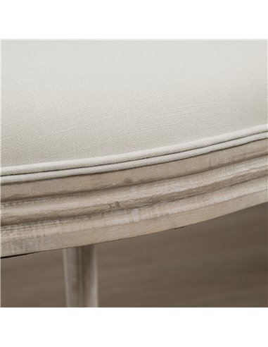 HOMCOM Dining Chairs Set of 2, French-Style Kitchen Chairs, Armless Accent Chairs with Backrest and Linen-Touch Upholstery, Crea