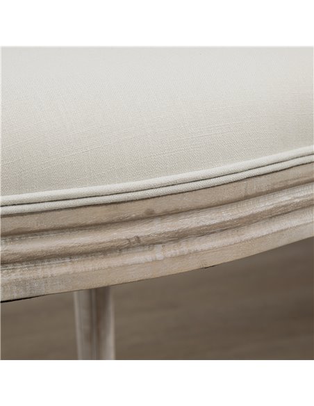 HOMCOM Dining Chairs Set of 2, French-Style Kitchen Chairs, Armless Accent Chairs with Backrest and Linen-Touch Upholstery, Crea - pic 67712 | FastDaddyshop