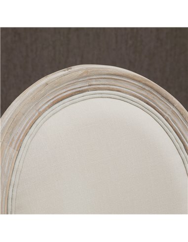 HOMCOM Dining Chairs Set of 2, French-Style Kitchen Chairs, Armless Accent Chairs with Backrest and Linen-Touch Upholstery, Crea