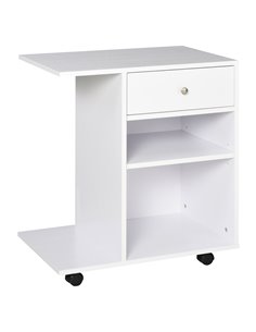 Vinsetto Printer Stand, Mobile, Rolling Cart, Desk Side with CPU Stand, White 920-069WT