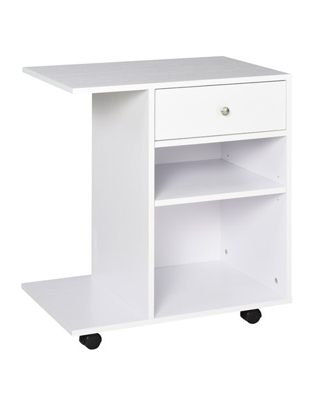 Vinsetto Printer Stand, Mobile, Rolling Cart, Desk Side with CPU Stand, White 920-069WT - pic 67714 | FastDaddyshop