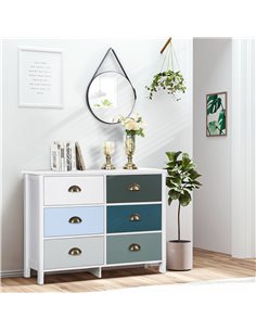 Homcom Six-Drawer Dresser, with Metal Handles 2