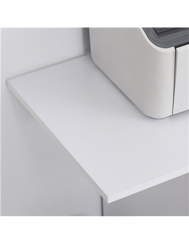Vinsetto Printer Stand, Mobile, Rolling Cart, Desk Side with CPU Stand, Drawer, Adjustable Shelf, Wheels, White. 920-069WT
