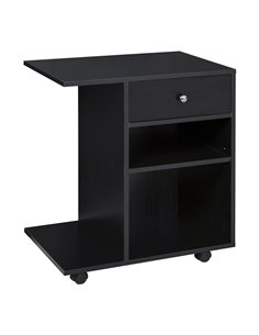 Vinsetto Mobile Printer Stand Rolling Cart Desk Side with CPU Stand, Black 920-069BK