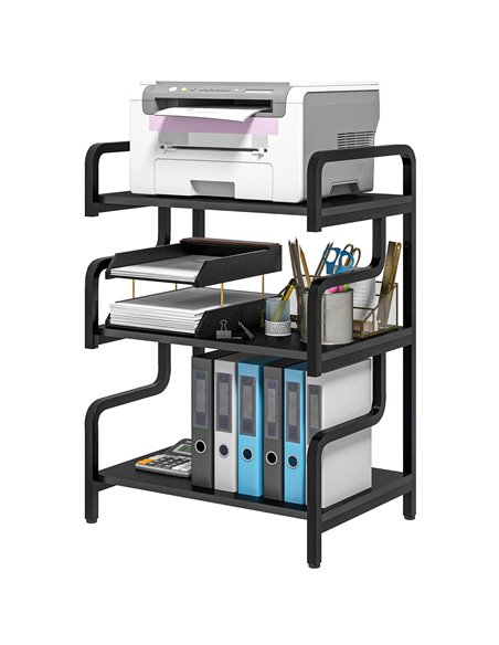 HOMCOM 3-Tier Storage Shelves, Industrial Printer Table, Black 838-446V80BK - pic 67759 | FastDaddyshop