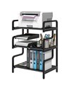 HOMCOM 3-Tier Storage Shelves, Industrial Printer Table, Black 838-446V80BK