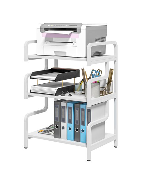 HOMCOM 3-Tier Storage Shelves, Industrial Printer Table, White 838-446V80WT - pic 67768 | FastDaddyshop