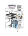 HOMCOM 3-Tier Storage Shelves, Industrial Printer Table, White 838-446V80WT