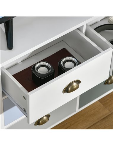 HOMCOM Chest of Drawers, 6-Drawer Dresser with Metal Handle, Wide Storage Organiser Unit for Living Room, Bedroom