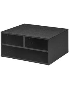 HOMCOM Desktop Printer Stand with Storage, 2-Tier Desk Organizer with 3 Open Compartments for Home Office, Black 924-087V00BK