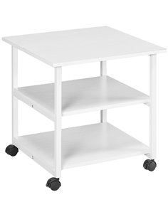 HOMCOM 3-Tier Printer Stand with Storage Shelf, White 924-090V00WT