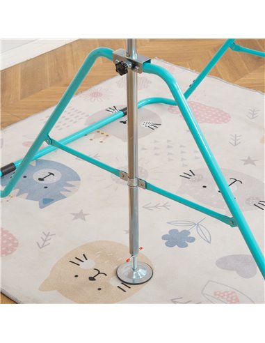 HOMCOM Kids Gymnastics Bar, Foldable Horizontal Bars w/ Adjustable Height, Training Bar w/ Triangle Base - Green 340-005GN